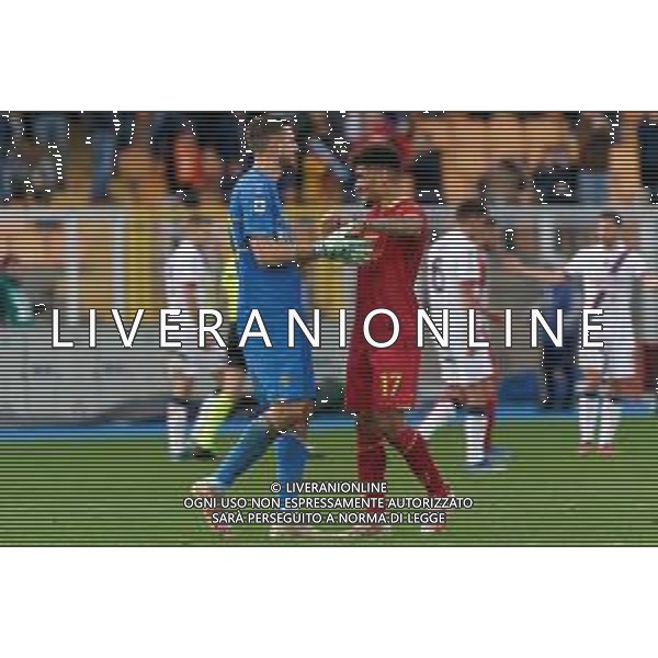 Wladimiro Falcone of US Lecce and Valentin Gendrey of US Lecce celebrates during the Italian soccer Serie A match US Lecce vs Bologna FC on December 3, 2023 at Via del Mare Stadium in Lecce, Italy. Photo by Emmanuele Mastrodonato/ag. Aldo Liverani sas