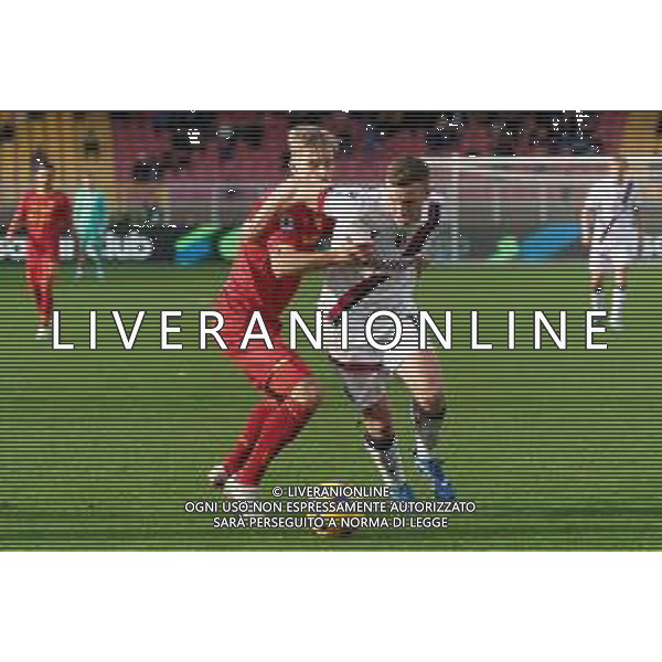 Lewis Ferguson of Bologna FC and Pontus Almqvist of US Lecce during the Italian soccer Serie A match US Lecce vs Bologna FC on December 3, 2023 at Via del Mare Stadium in Lecce, Italy. Photo by Emmanuele Mastrodonato/ag. Aldo Liverani sas