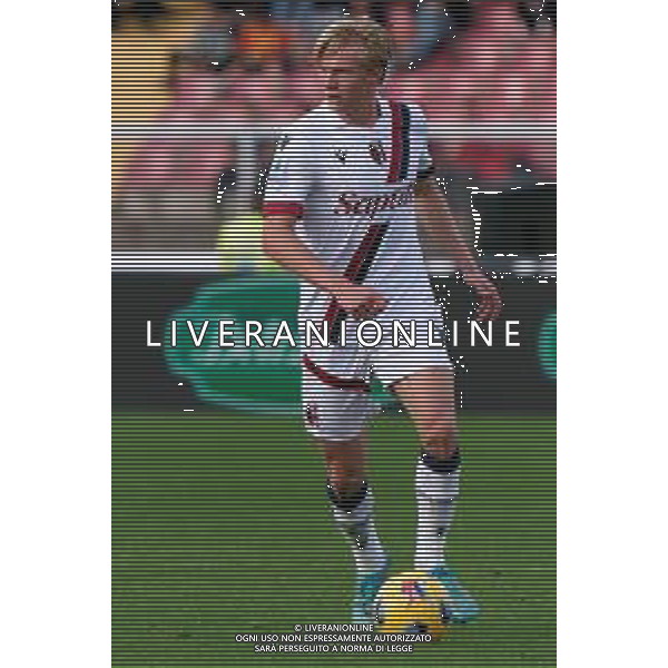 Victor Kristiansen of Bologna FC during the Italian soccer Serie A match US Lecce vs Bologna FC on December 3, 2023 at Via del Mare Stadium in Lecce, Italy. Photo by Emmanuele Mastrodonato/ag. Aldo Liverani sas