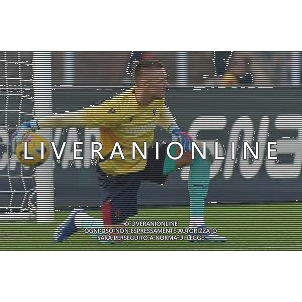 Lukasz Skorupski of Bologna FC during the Italian soccer Serie A match US Lecce vs Bologna FC on December 3, 2023 at Via del Mare Stadium in Lecce, Italy. Photo by Emmanuele Mastrodonato/ag. Aldo Liverani sas