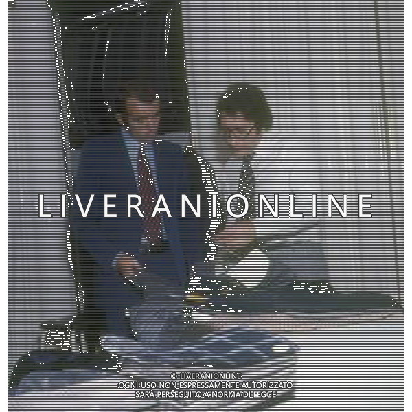 COL-RETROSPETTIVA MARIO CORSO CALCIATORE NELLA FOTO MARIO CORSO A MILANO NEL SUO NEGOZIO DI ABBIGLIAMENTO AG ALDO LIVERANI SAS