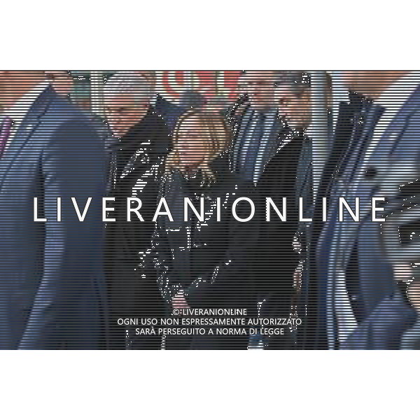 TVRG Accordo Governo Regione nella foto Giorgia Meloni presidente del Consiglio dei Ministri Rho (MI) 07-12-2023 Cerimonia di sottoscrizione dell\'accordo per lo Sviluppo e la Coesione tra il Governo Italiano e la Regione Lombardia da parte del Presidente del Consiglio dei Ministri Giorgia Meloni e del Presidente della Regione Lombardia Attilio Fontana foto Roberto Garavaglia/ag. Aldo Liverani sas