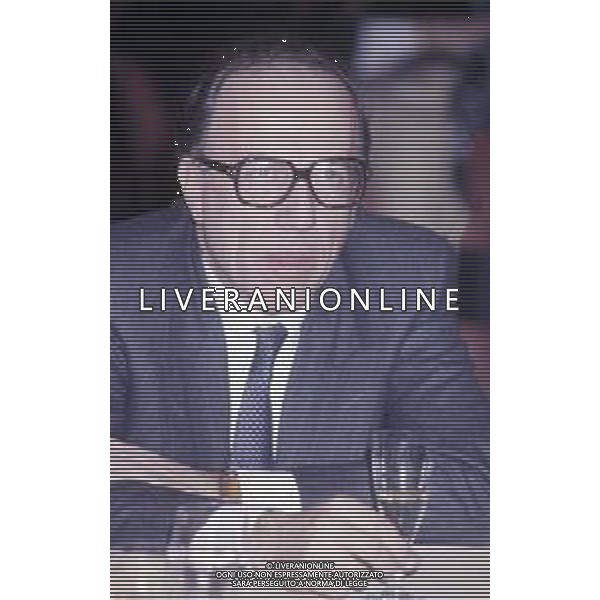 DIAP-RETROSPETTIVA FEDELE CONFALONIERI DIRIGENTE D\'AZIENDA NELLA FOTO FEDELE CONFALONIERI A MILANO NELL\'ANNO 1987 AG ALDO LIVERANI SAS