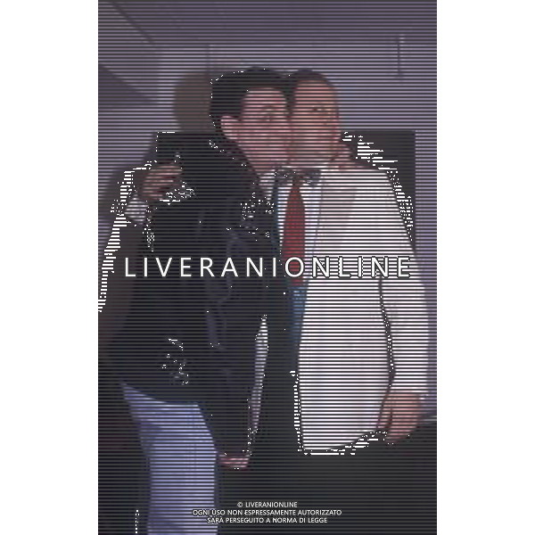 DIAP-RETROSPETTIVA MASSIMO BOLDI ATTORE NELLA FOTO MASSIMO BOLDI CON FRANCESCO SALVI A MILANO NELL\'ANNO 1992 TRASMISSIONE TELEVISIVA “LA STRANA COPPIA“ AG ALDO LIVERANI SAS