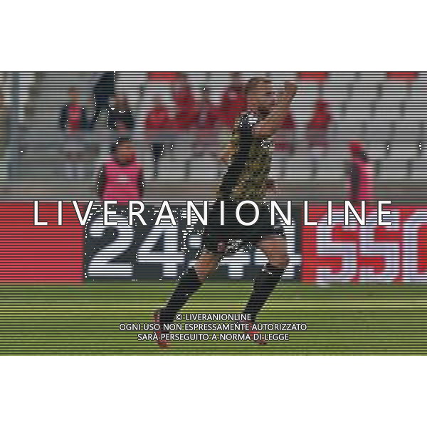 Giuseppe Sibilli of SSC Bari celebrates after scoring a goal uring the Italian Serie B match SSC Bari vs FC Sudtirol on December 09, 2023 at the San Nicola stadium in Bari, Italy. Photo by Emmanuele Mastrodonato/ag. Aldo Liverani sas/ AGENZIA ALDO LIVERANI SAS