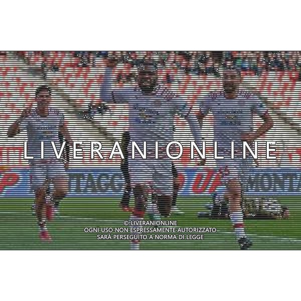Kevin Vinetot of FC Sudtirol celebrates after scoring a goal uring the Italian Serie B match SSC Bari vs FC Sudtirol on December 09, 2023 at the San Nicola stadium in Bari, Italy. Photo by Emmanuele Mastrodonato/ag. Aldo Liverani sas/ AGENZIA ALDO LIVERANI SAS