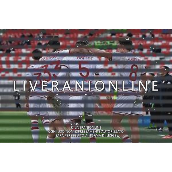 Kevin Vinetot of FC Sudtirol celebrates after scoring a goal with teammates uring the Italian Serie B match SSC Bari vs FC Sudtirol on December 09, 2023 at the San Nicola stadium in Bari, Italy. Photo by Emmanuele Mastrodonato/ag. Aldo Liverani sas/ AGENZIA ALDO LIVERANI SAS