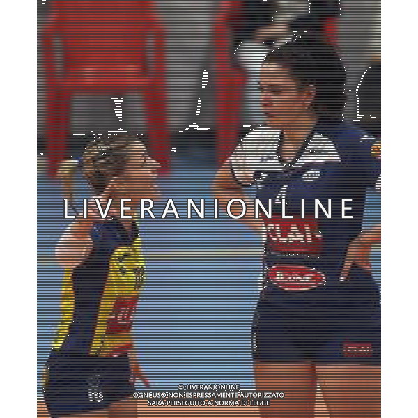 IMOLA 09 12 2023 CLAI IMOLA PALLAVOLO-RUBIERA SERIE B1 NELLA FOTO ALESSIA MISTRILLI E RITA ARCANGELI IMOLA ©SANNA / AGENZIA ALDO LIVERANI SAS
