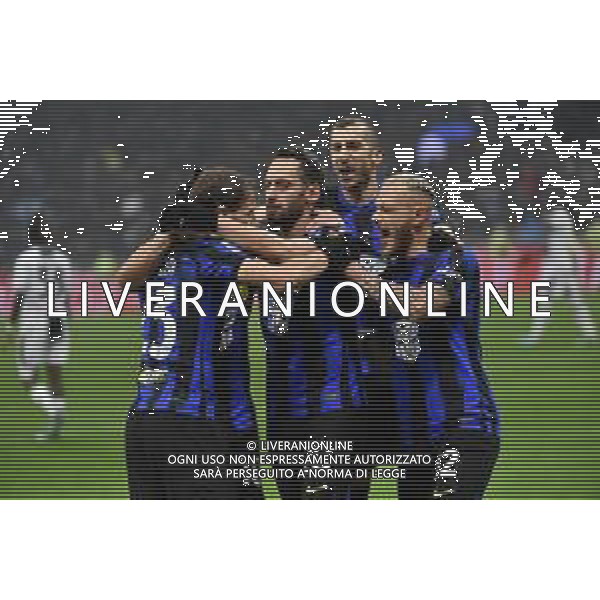 Inter vs Udinese nella foto esultanza Inter dopo il gol dell\'1 a 0 Milano 09-12-2023 Stadio Giuseppe Meazza - San Siro Campionato Serie A TIM - 15a giornata foto Roberto Garavaglia/ag. Aldo Liverani sas/ AGENZIA ALDO LIVERANI SAS