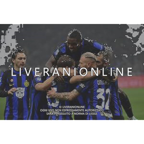 Inter vs Udinese nella foto esultanza Inter dopo il gol dell\'1 a 0 Milano 09-12-2023 Stadio Giuseppe Meazza - San Siro Campionato Serie A TIM - 15a giornata foto Roberto Garavaglia/ag. Aldo Liverani sas/ AGENZIA ALDO LIVERANI SAS