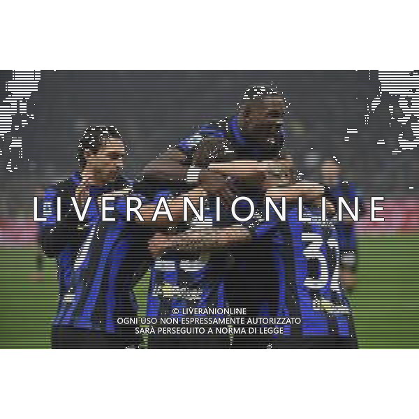 Inter vs Udinese nella foto esultanza Inter dopo il gol dell\'1 a 0 Milano 09-12-2023 Stadio Giuseppe Meazza - San Siro Campionato Serie A TIM - 15a giornata foto Roberto Garavaglia/ag. Aldo Liverani sas/ AGENZIA ALDO LIVERANI SAS