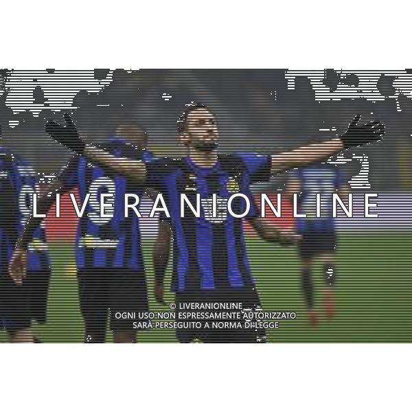 Inter vs Udinese nella foto Hakan Calhanoglu (Inter) esulta dopo il gol dell\'1 a 0 Milano 09-12-2023 Stadio Giuseppe Meazza - San Siro Campionato Serie A TIM - 15a giornata foto Roberto Garavaglia/ag. Aldo Liverani sas/ AGENZIA ALDO LIVERANI SAS