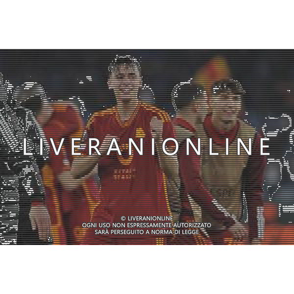 Roma vs Sheriff Tiraspol - Europa League - 6 giornata - Stadio Olimpico - Roma 14-12-2023 nella foto Esultanza finale Niccolo\' Pisilli ©Federico Gaetano / AGENZIA ALDO LIVERANI SAS