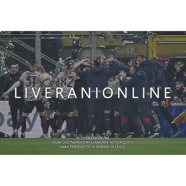 Inter vs Bologna nella foto esultanza Bologna dopo il gol del 2 a 1 Milano 20-12-2023 Stadio Giuseppe Meazza - San Siro Coppa Italia Frecciarossa - ottavi di finale foto Roberto Garavaglia/ag. Aldo Liverani sas/AGENZIA ALDO LIVERANI SAS