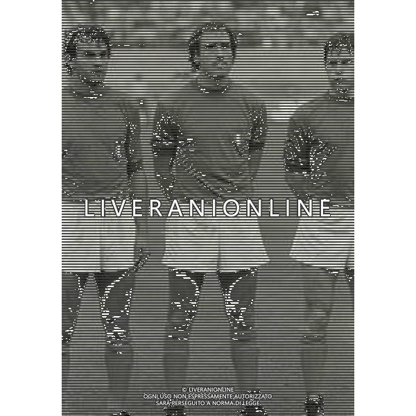 NEG-RETROSPETTIVA FRANCESCO GRAZIANI CALCIATORE NELLA FOTO FRANCESCO GRAZIANI CON LA MAGLIA DELLA NAZIONALE ITALIANA NELL\'ANNO 1980 CON ANTONIO CABRINI E GABRIELE ORIALI AG ALDO LIVERANI SAS 