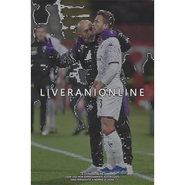 TVRG Monza vs Fiorentina nella foto Vincenzo Italiano allenatore Fiorentina e Arthur Melo (Fiorentina) Monza 22-12-2023 U-Power Stadium Campionato Serie A TIM - 17a giornata foto Roberto Garavaglia/ag. Aldo Liverani sas
