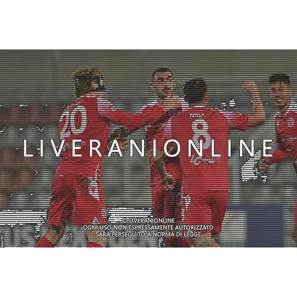 Alessandria 23.12.2023 Stadio Giuseppe Moccagatta @Manuela Viganti/Ag. Aldo Liverani sas Juventus Next Gen vs Vis Pesaro Campionato Calcio Serie C Girone B 2023/2024 19a giornata Nella foto: esultanza vis pesaro dopo il gol di manuel di paola