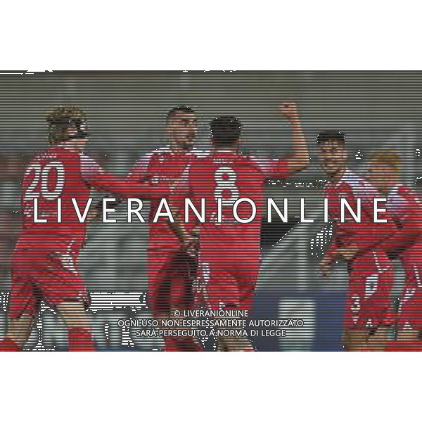Alessandria 23.12.2023 Stadio Giuseppe Moccagatta @Manuela Viganti/Ag. Aldo Liverani sas Juventus Next Gen vs Vis Pesaro Campionato Calcio Serie C Girone B 2023/2024 19a giornata Nella foto: esultanza vis pesaro dopo il gol di manuel di paola