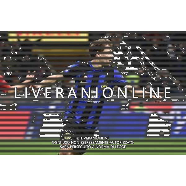 Inter vs Lecce nella foto Nicolo\' Barella (Inter) esulta dopo il gol del 2 a 0 Milano 23-12-2023 Stadio Giuseppe Meazza - San Siro Campionato Serie A TIM - 17a giornata foto Roberto Garavaglia/ag. Aldo Liverani sas/AGENZIA ALDO LIVERANI SAS