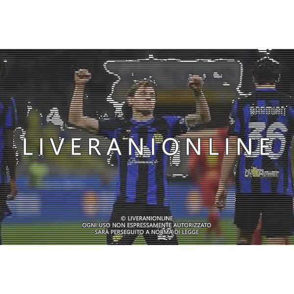 Inter vs Lecce nella foto Nicolo\' Barella (Inter) esulta dopo il gol del 2 a 0 Milano 23-12-2023 Stadio Giuseppe Meazza - San Siro Campionato Serie A TIM - 17a giornata foto Roberto Garavaglia/ag. Aldo Liverani sas/AGENZIA ALDO LIVERANI SAS