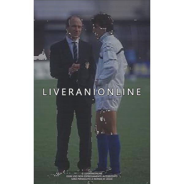 DIAP-RETROSPETTIVA FRANCESCO ROCCA ALLENATORE E EX CALCIATORE NELLA FOTO FRANCESCO ROCCA ALLENATORE NAZIONALE OLIMPICA ITALIANA 02-12-1987 A PIACENZA PARTITA ITALIA-PORTOGALLO 6-0 CON LORENZO SCARAFONI AG ALDO LIVERANI SAS