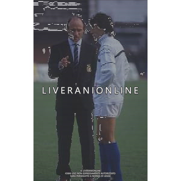 DIAP-RETROSPETTIVA FRANCESCO ROCCA ALLENATORE E EX CALCIATORE NELLA FOTO FRANCESCO ROCCA ALLENATORE NAZIONALE OLIMPICA ITALIANA 02-12-1987 A PIACENZA PARTITA ITALIA-PORTOGALLO 6-0 CON LORENZO SCARAFONI AG ALDO LIVERANI SAS