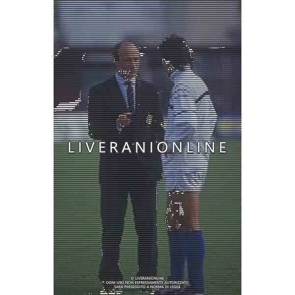 DIAP-RETROSPETTIVA FRANCESCO ROCCA ALLENATORE E EX CALCIATORE NELLA FOTO FRANCESCO ROCCA ALLENATORE NAZIONALE OLIMPICA ITALIANA 02-12-1987 A PIACENZA PARTITA ITALIA-PORTOGALLO 6-0 CON LORENZO SCARAFONI AG ALDO LIVERANI SAS