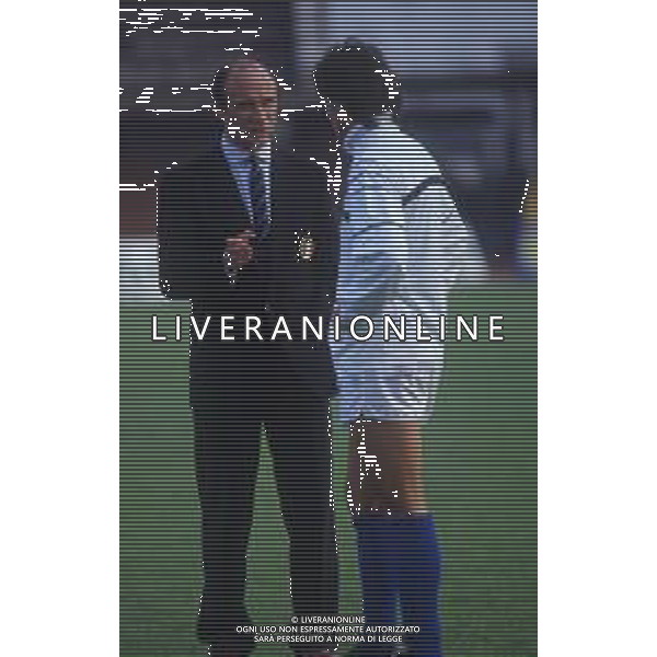 DIAP-RETROSPETTIVA FRANCESCO ROCCA ALLENATORE E EX CALCIATORE NELLA FOTO FRANCESCO ROCCA ALLENATORE NAZIONALE OLIMPICA ITALIANA 02-12-1987 A PIACENZA PARTITA ITALIA-PORTOGALLO 6-0 CON LORENZO SCARAFONI AG ALDO LIVERANI SAS