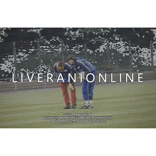 DIAP-RETROSPETTIVA FRANCESCO ROCCA ALLENATORE E EX CALCIATORE NELLA FOTO FRANCESCO ROCCA ALLENATORE NAZIONALE ITALIANA NELL\'ANNO 1988 CON WALTER ZENGA AG ALDO LIVERANI SAS 