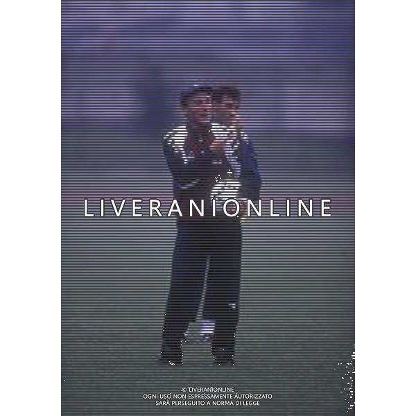 DIAP-RETROSPETTIVA FRANCESCO ROCCA ALLENATORE E EX CALCIATORE NELLA FOTO FRANCESCO ROCCA ALLENATORE IN SECONDA NAZIONALE ITALIANA NELL\'ANNO 1990-1991  AG ALDO LIVERANI SAS 