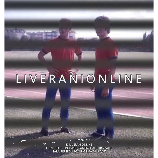 DIAP-RETROSPETTIVA FRANCESCO ROCCA ALLENATORE E EX CALCIATORE NELLA FOTO FRANCESCO ROCCA CON MORENO ROGGI CON LA NAZIONALE ITALIANA CALCIO AG ALDO LIVERANI SAS
