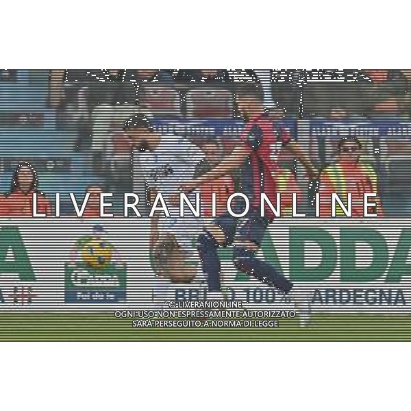 30-12-2023. Cagliari calcio- Empoli F.C. 18° giornata campionato calcio italiano Serie A 2023/2024, Stadio Unipol Domus Cagliari. Foto Salvatore Moi/Agenzia Aldo Liverani s.as. Nella foto: Francesco Caputo Empoli, Paulo Azzi Cagliari ©MOI SALVATORE/AGENZIA ALDO LIVERANI SAS