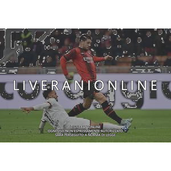 Milan vs Cagliari nella foto Luka Jovic (Milan) e Pantelis Hatzidiakos (Cagliari) Milano 02-01-2024 Stadio Giuseppe Meazza - San Siro Coppa Italia Frecciarossa - ottavi di finale foto Roberto Garavaglia/ag. Aldo Liverani sas/AGENZIA ALDO LIVERANI SAS