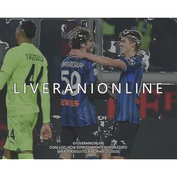 TVRG Atalanta vs Sassuolo nella foto Aleksej Miranchuk (Atalanta) e Charles de Ketelaere (Atalanta) esultano dopo il gol del 3 a 0 Bergamo 03-01-2024 Gewiss Stadium Coppa Italia Frecciarossa - ottavi di finale foto Roberto Garavaglia/ag. Aldo Liverani sas/AGENZIA ALDO LIVERANI SAS