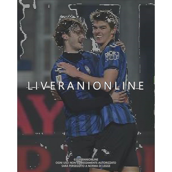 TVRG Atalanta vs Sassuolo nella foto Aleksej Miranchuk (Atalanta) e Charles de Ketelaere (Atalanta) esultano dopo il gol del 3 a 0 Bergamo 03-01-2024 Gewiss Stadium Coppa Italia Frecciarossa - ottavi di finale foto Roberto Garavaglia/ag. Aldo Liverani sas/AGENZIA ALDO LIVERANI SAS