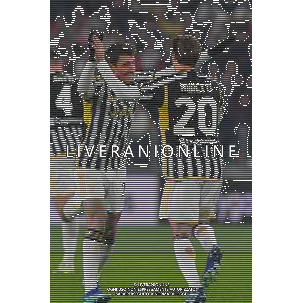 TVMV-Torino 04.01.2024 Allianz Stadium ©Manuela Viganti/Agenzia Aldo Liverani Juventus vs Salernitana Ottavi di Finale Coppa Italia Frecciarossa 2023/2024 Nella foto: esultanza fabio miretti e andrea cambiaso dopo il gol ©Viganti/AGENZIA ALDO LIVERANI SAS