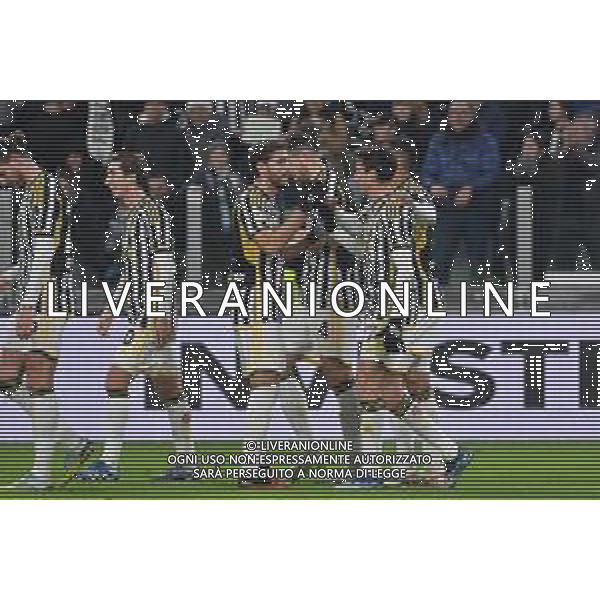 TVMV-Torino 04.01.2024 Allianz Stadium ©Manuela Viganti/Agenzia Aldo Liverani Juventus vs Salernitana Ottavi di Finale Coppa Italia Frecciarossa 2023/2024 Nella foto: esultanza juventus dopo il gol di andrea cambiaso ©Viganti/AGENZIA ALDO LIVERANI SAS