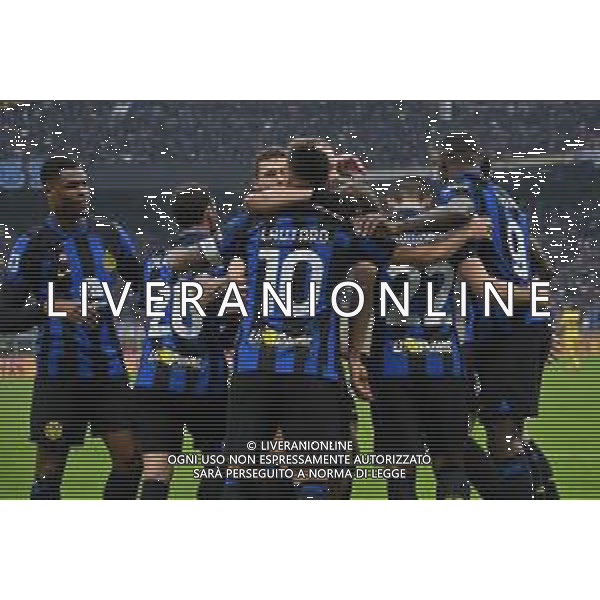 Inter vs Hellas Verona nella foto esultanza Inter dopo il gol dell\'1 a 0 Milano 06-01-2024 Stadio Giuseppe Meazza - San Siro Campionato Serie A TIM - 19a giornata foto Roberto Garavaglia/Agenzia Aldo Liverani sas/AGENZIA ALDO LIVERANI SAS
