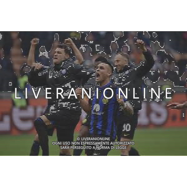 Inter vs Hellas Verona nella foto esultanza finale Inter Milano 06-01-2024 Stadio Giuseppe Meazza - San Siro Campionato Serie A TIM - 19a giornata foto Roberto Garavaglia/Agenzia Aldo Liverani sas/AGENZIA ALDO LIVERANI SAS
