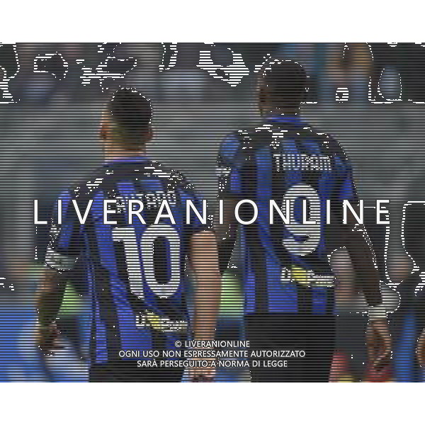 Inter vs Hellas Verona nella foto Lautaro Martinez (Inter) SX e Marcus Thuram (Inter) DX Milano 06-01-2024 Stadio Giuseppe Meazza - San Siro Campionato Serie A TIM - 19a giornata foto Roberto Garavaglia/Agenzia Aldo Liverani sas