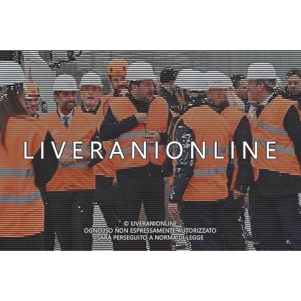 TVRG Lavori circuito Monza nella foto Matteo Salvini ministro alle infrastrutture e dei trasporti presente per il via ai lavori Monza 08-01-2024 Inizio dei lavori di ammodernamento e riqualificazione del circuito di Formula 1 foto Roberto Garavaglia/Agenzia Aldo Liverani sas