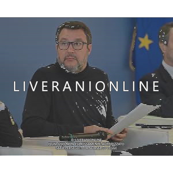 TVRG Lavori circuito Monza nella foto Matteo Salvini ministro alle infrastrutture e dei trasporti Monza 08-01-2024 Inizio dei lavori di ammodernamento e riqualificazione del circuito di Formula 1 foto Roberto Garavaglia/Agenzia Aldo Liverani sas