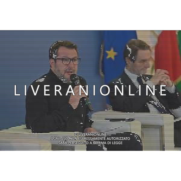 TVRG Lavori circuito Monza nella foto Matteo Salvini ministro alle infrastrutture e dei trasporti e sulla DX Attilio Fontana presidente di Regione Lombardia Monza 08-01-2024 Inizio dei lavori di ammodernamento e riqualificazione del circuito di Formula 1 foto Roberto Garavaglia/Agenzia Aldo Liverani sas