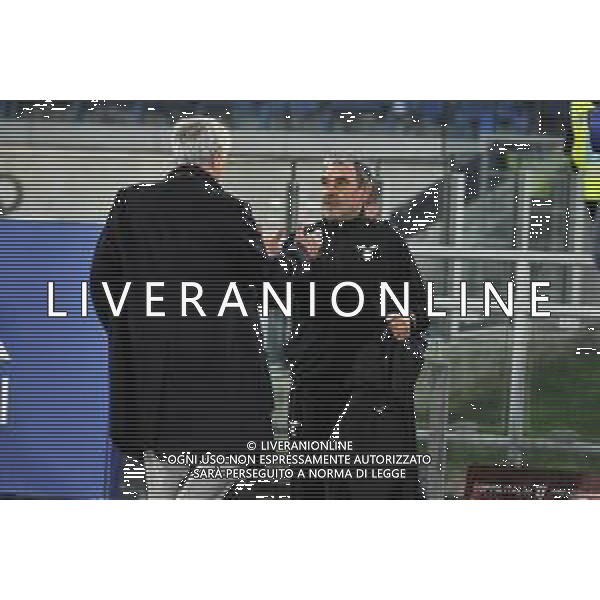 Lazio vs Roma - Coppa Italia Frecciarossa - Quarti di finale - Stadio Olimpico - Roma 10-01-2024 nella foto jose\' Mourinho e Sarri maurizio ©Federico Gaetano/AGENZIA ALDO LIVERANI SAS