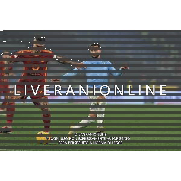 Lazio vs Roma - Coppa Italia Frecciarossa - Quarti di finale - Stadio Olimpico - Roma 10-01-2024 nella foto Mancini e Castellanos ©Federico Gaetano/AGENZIA ALDO LIVERANI SAS
