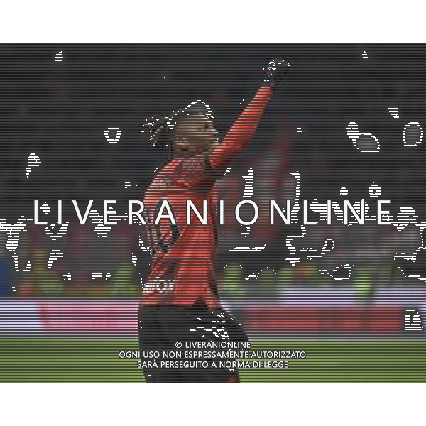 Milan vs Atalanta nella foto Rafael Leao (Milan) esulta dopo il gol dell\'1 a 0 Milano 10-01-2024 Stadio Giuseppe Meazza - San Siro Coppa Italia Frecciarossa - quarti di finale foto Roberto Garavaglia/Agenzia Aldo Liverani sas/AGENZIA ALDO LIVERANI SAS