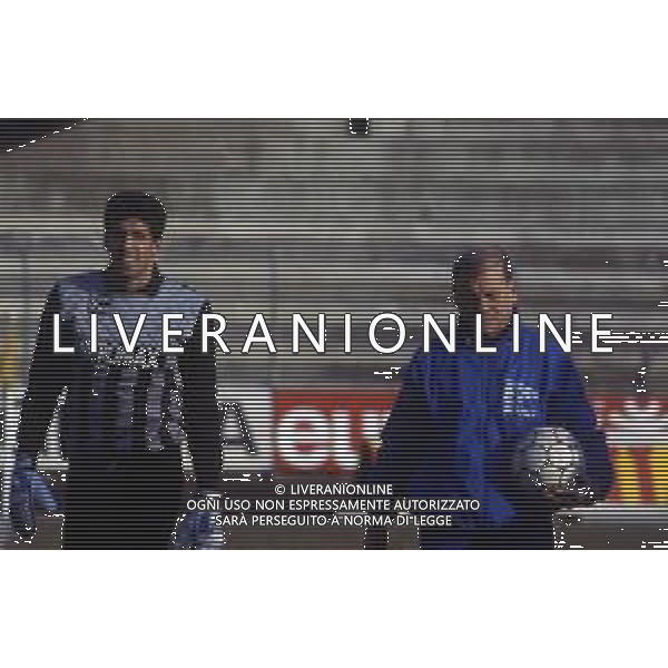 DIAP-RETROSPETTIVA EUGENIO BERSELLINI ALLENATORE CALCIO NELLA FOTO EUGENIO BERSELLINI ALLENATORE ASCOLI CALCIO CON ANDREA PAZZAGLI AG ALDO LIVERANI SAS