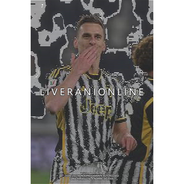 TVMV-Torino 11.01.2024 Allianz Stadium ©Manuela Viganti/Agenzia Aldo Liverani Juventus vs Frosinone Quarti di Finale Coppa Italia Frecciarossa 2023/2024 Nella foto: esultanza arkadiusz milik dopo il gol ©Viganti/AGENZIA ALDO LIVERANI SAS