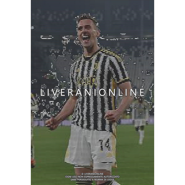 TVMV-Torino 11.01.2024 Allianz Stadium ©Manuela Viganti/Agenzia Aldo Liverani Juventus vs Frosinone Quarti di Finale Coppa Italia Frecciarossa 2023/2024 Nella foto: esultanza arkadiusz milik dopo il gol ©Viganti/AGENZIA ALDO LIVERANI SAS