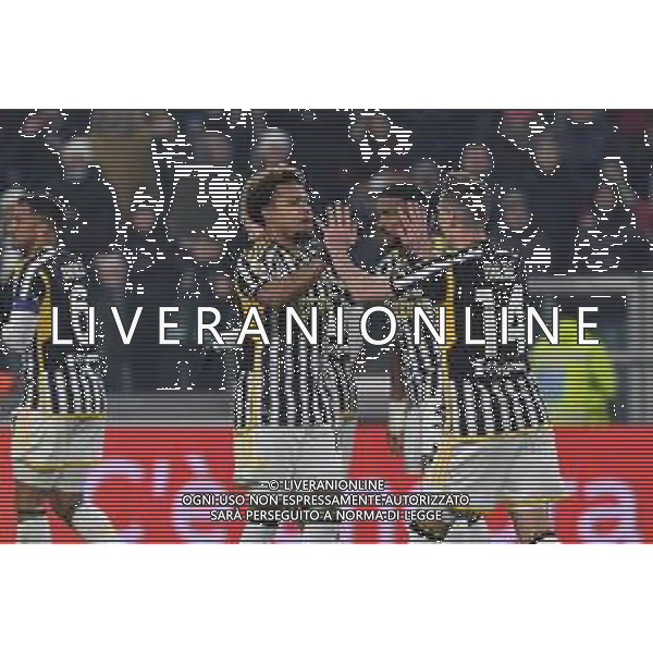 TVMV-Torino 11.01.2024 Allianz Stadium ©Manuela Viganti/Agenzia Aldo Liverani Juventus vs Frosinone Quarti di Finale Coppa Italia Frecciarossa 2023/2024 Nella foto: esultanza juventus dopo il gol di arkadiusz milik ©Viganti/AGENZIA ALDO LIVERANI SAS